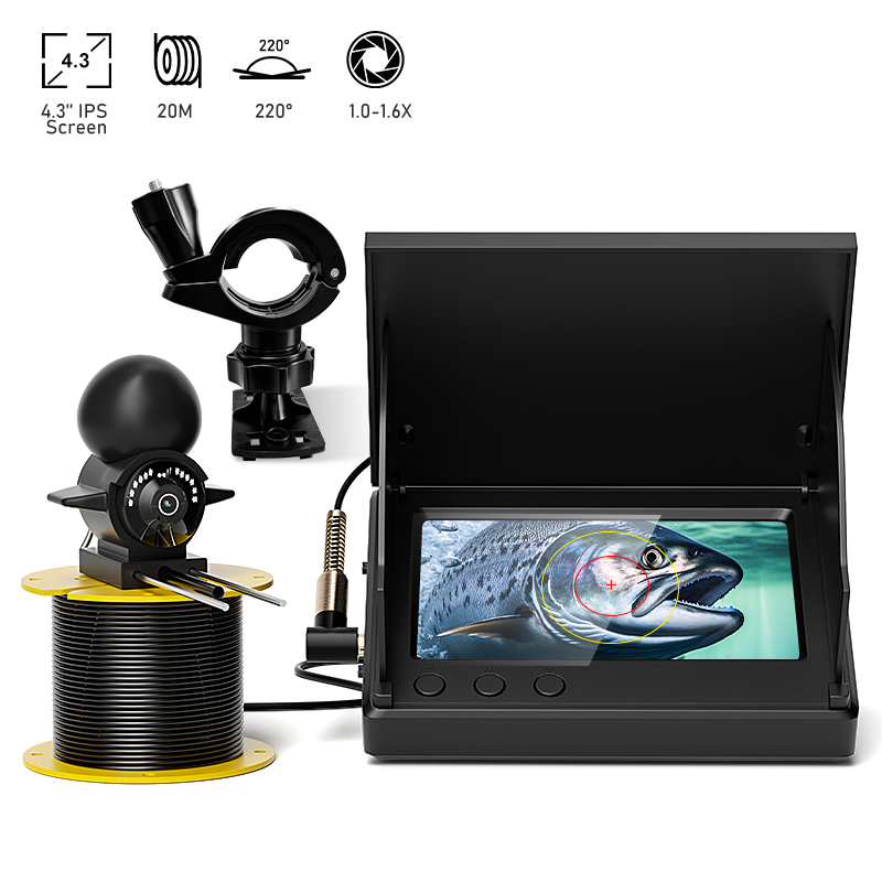 Underwater Fishing Camera - 4.3인치 LCD 휴대용 어군탐지기, 20m 수중
