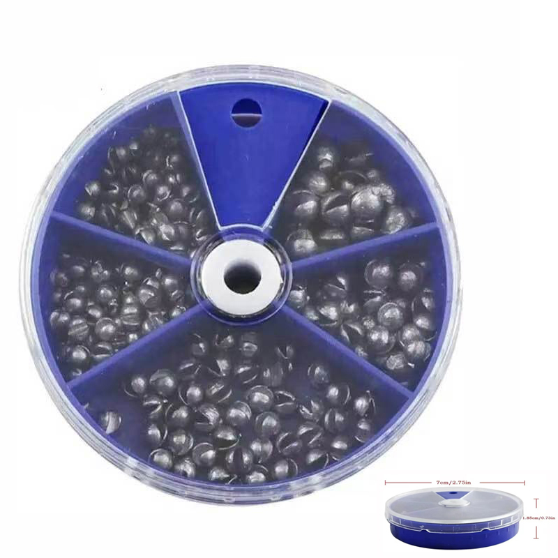 Tackle Box - 스플릿샷 낚시 싱커 웨이트 205개 0.2g~0.8g