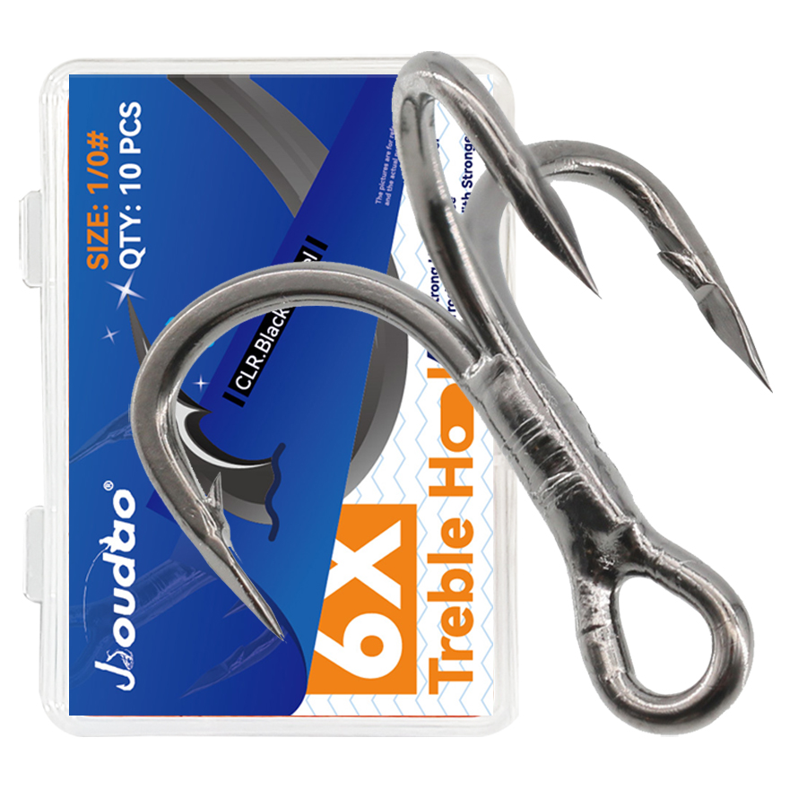 Fishing Equipment Storage - 6X 낚시 트레블 후크 블랙 10