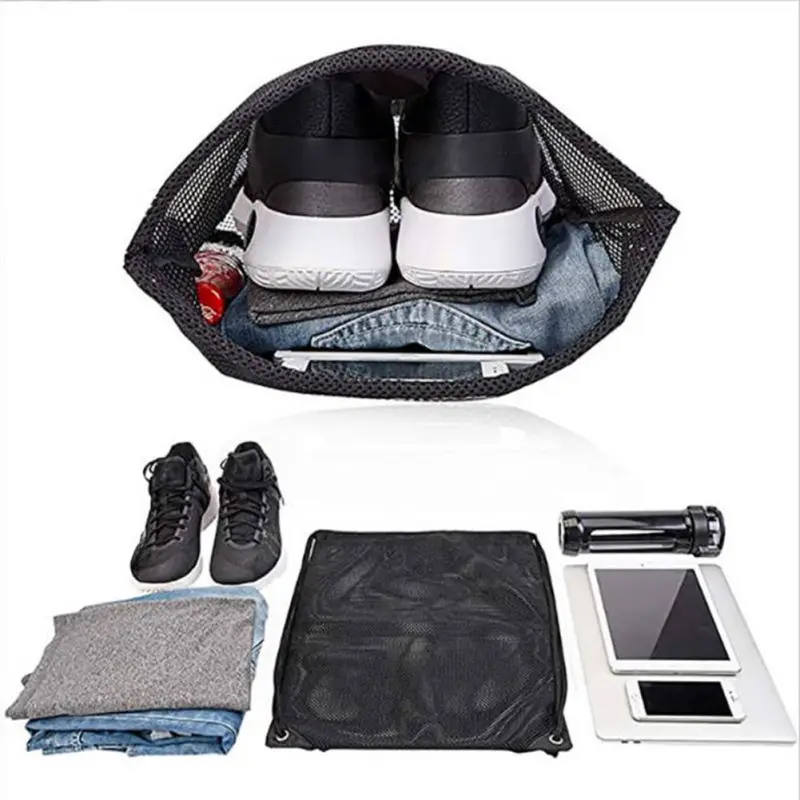 로프가 달린 메쉬 백팩, 퀵 운동 가방, 다기능, 접이 - Fishing Equipment Storage 리뷰 및 가격